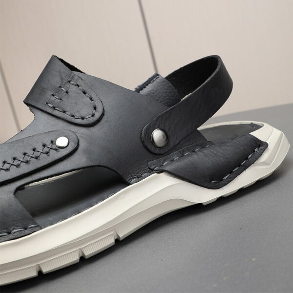 Festive Trend Soft Leather Outdoor Sandal - Black