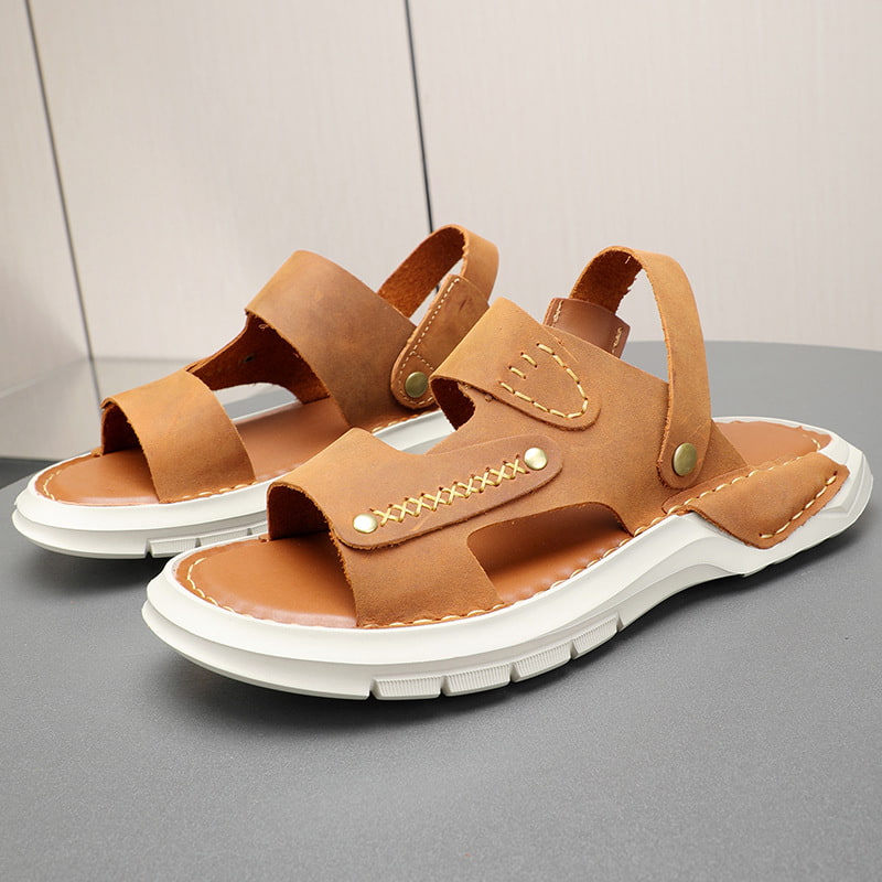 Festive Trend Soft Leather Outdoor Sandal - Brown