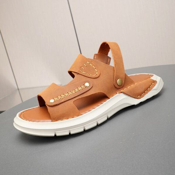 Festive Trend Soft Leather Outdoor Sandal - Brown