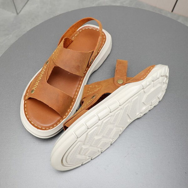Festive Trend Soft Leather Outdoor Sandal - Brown