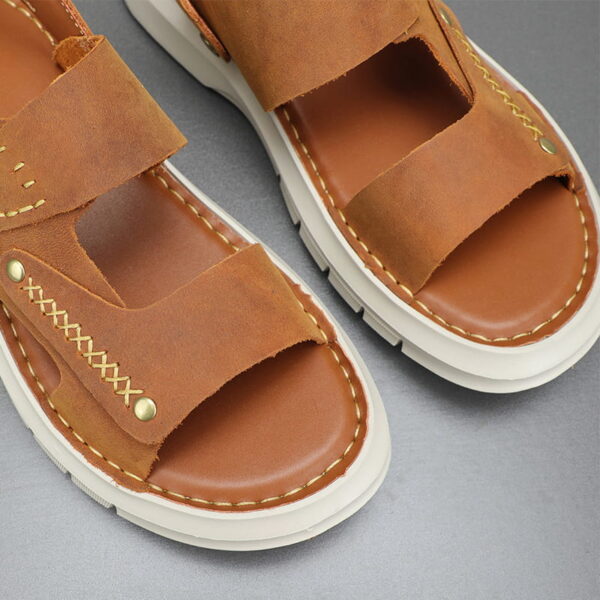 Festive Trend Soft Leather Outdoor Sandal - Brown