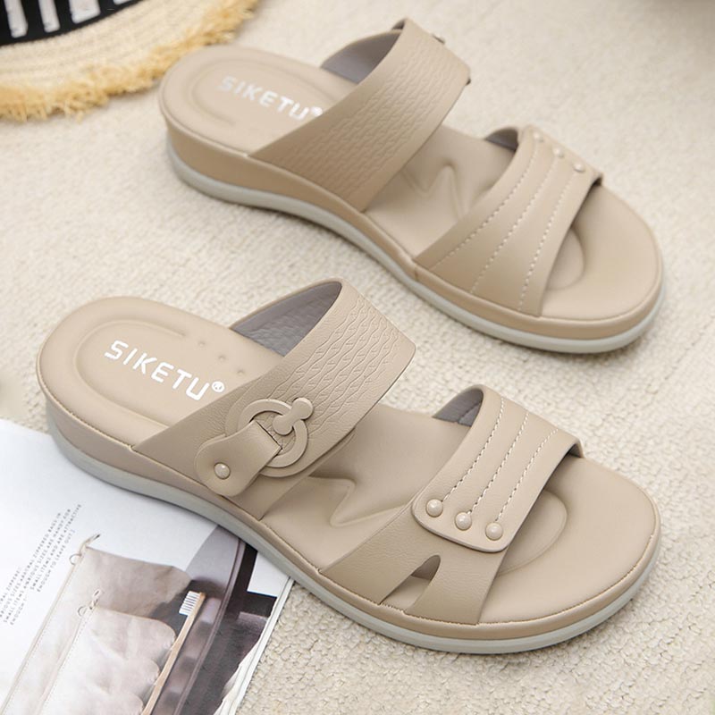 Foreign Trade Thick-soled Comfortable Sandal - Beige