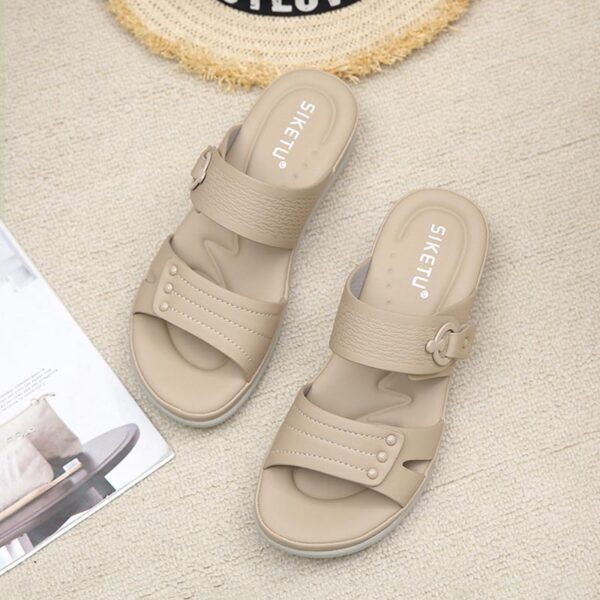 Foreign Trade Thick-soled Comfortable Sandal - Beige