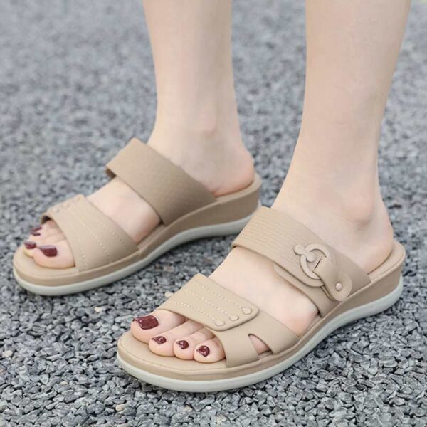 Foreign Trade Thick-soled Comfortable Sandal - Beige