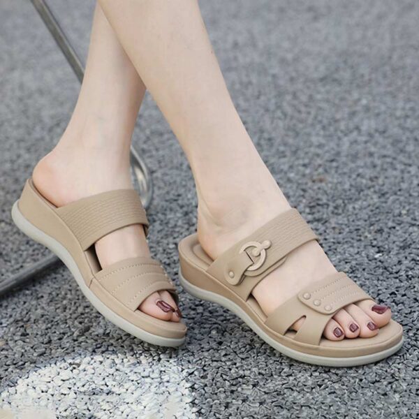 Foreign Trade Thick-soled Comfortable Sandal - Beige