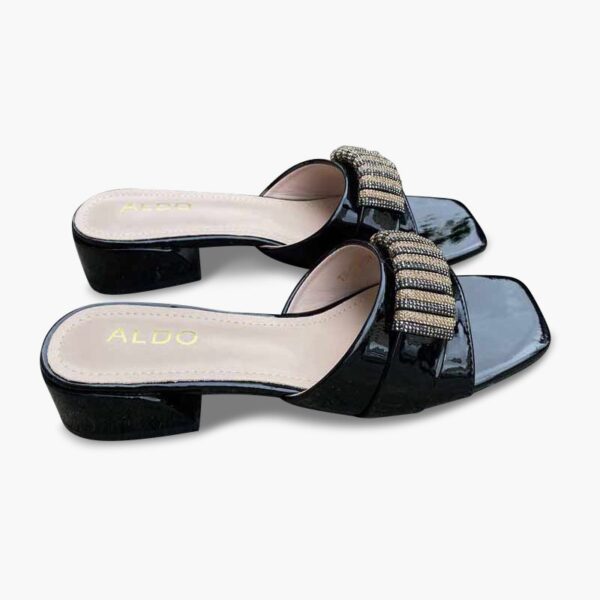 Foreign Trend Non-Slip Blink Mid Heel - Black