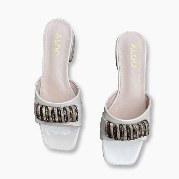 Foreign Trend Non-Slip Blink Mid Heel - White
