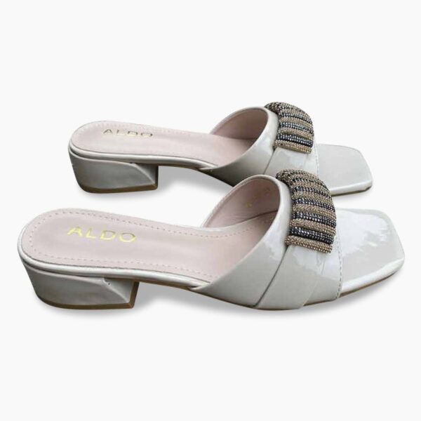 Foreign Trend Non-Slip Blink Mid Heel - White