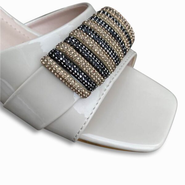 Foreign Trend Non-Slip Blink Mid Heel - White