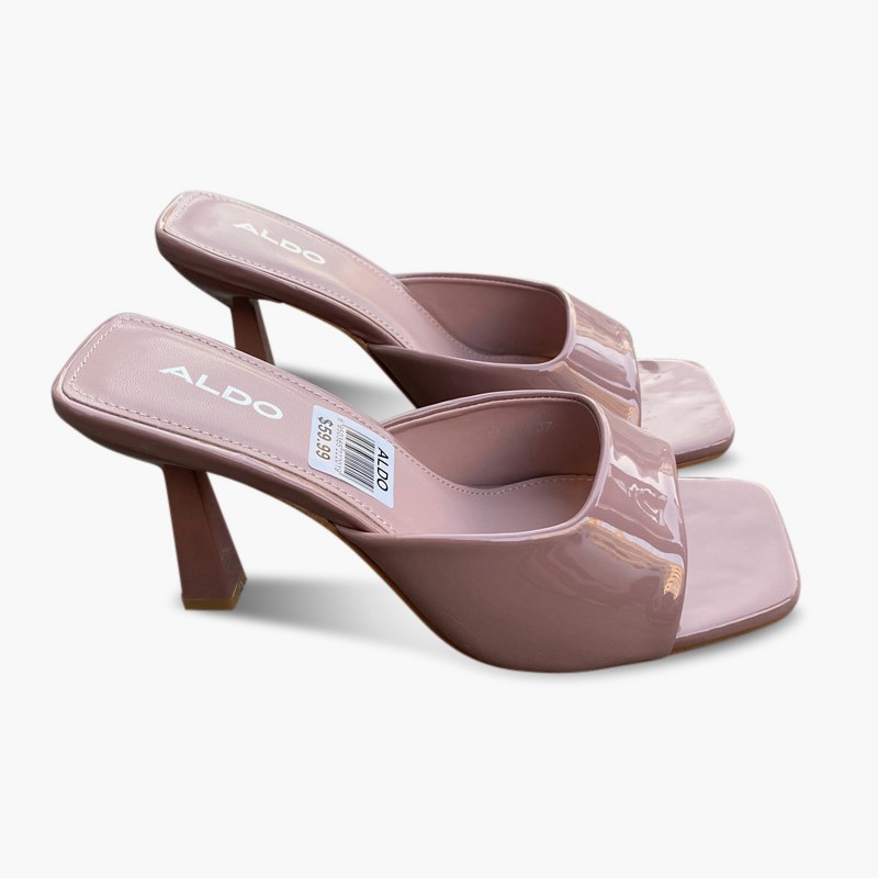 French Style Square Head High Heel - Pink
