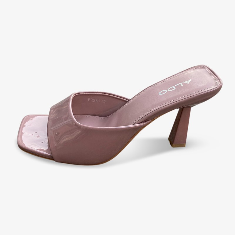 French Style Square Head High Heel - Pink