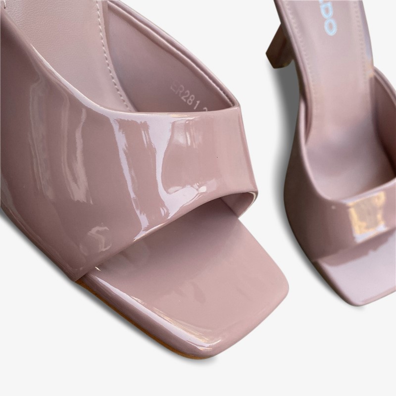 French Style Square Head High Heel - Pink