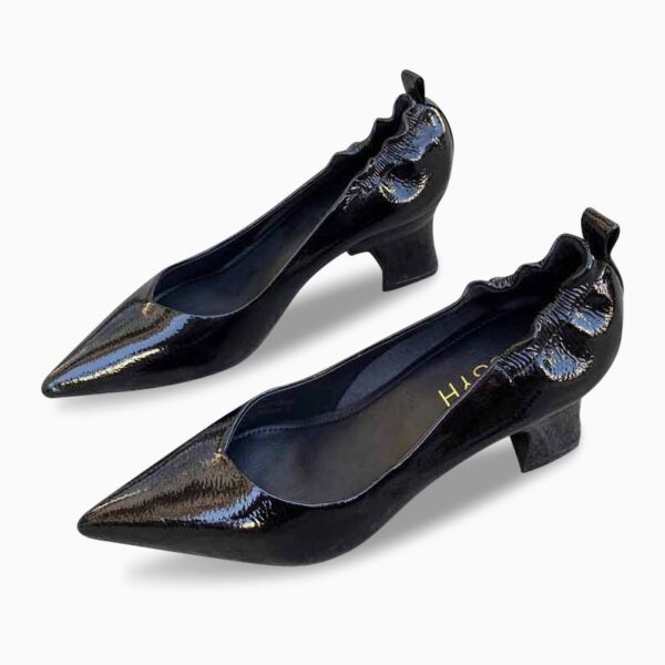 Korean Style Changeable Heel Pump Shoe - Black
