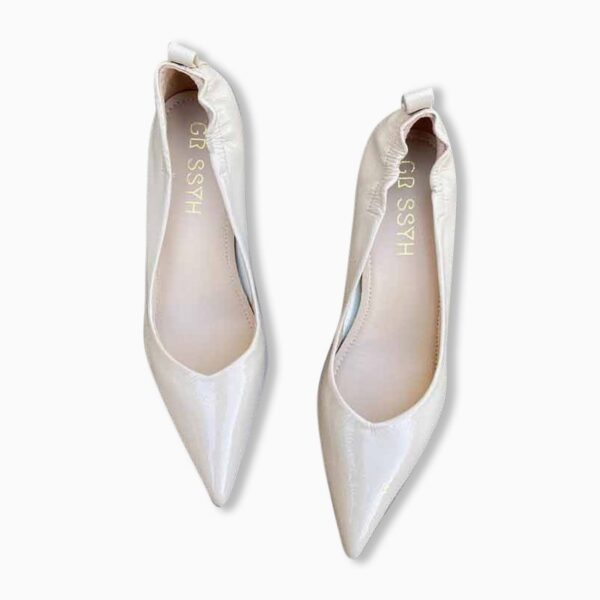 Korean Style Changeable Heel Pump Shoe - White