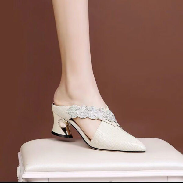 Korean Style Cross Strap High Heel - White