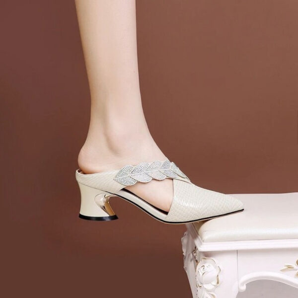 Korean Style Cross Strap High Heel - White