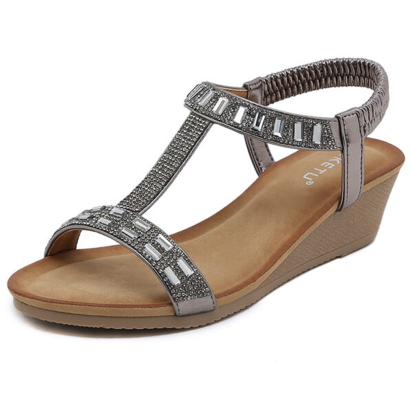 Open Toe Non Slip Wedge Heel - Gray
