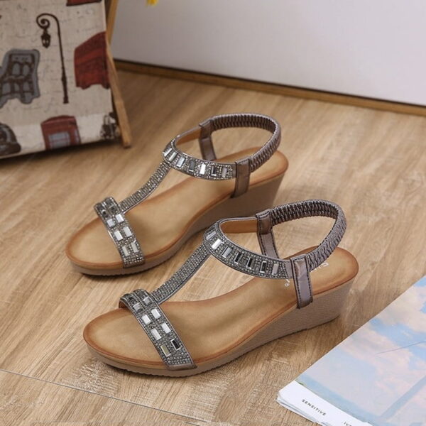 Open Toe Non Slip Wedge Heel - Gray