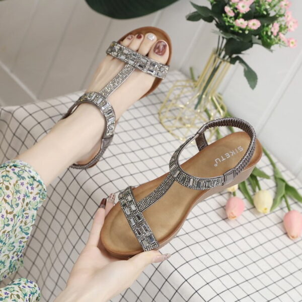 Open Toe Non Slip Wedge Heel - Gray