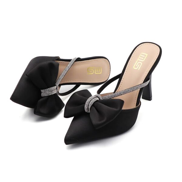 Party Wear Pointed Stiletto High Heel - Black