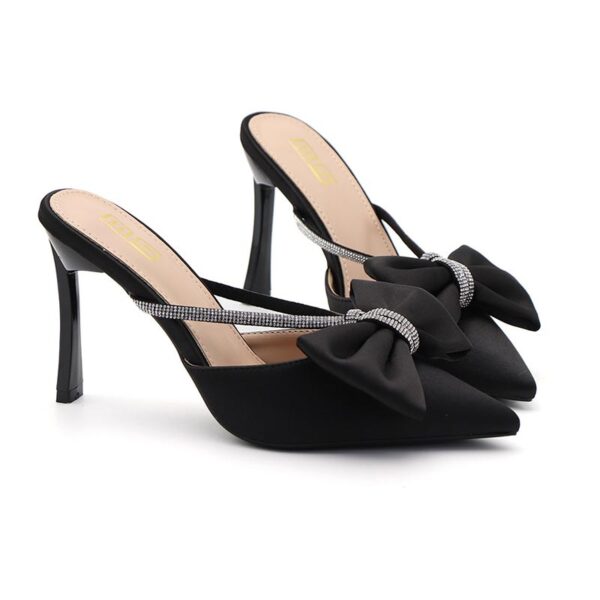 Party Wear Pointed Stiletto High Heel - Black