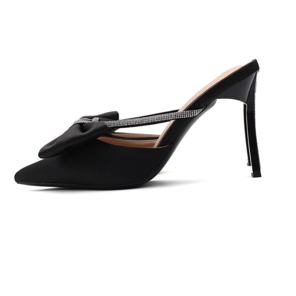 Party Wear Pointed Stiletto High Heel - Black
