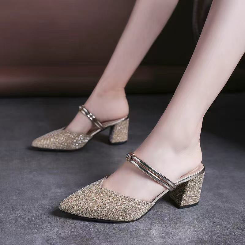 Pointed Toe Dual Purpose Block Heel - Brown