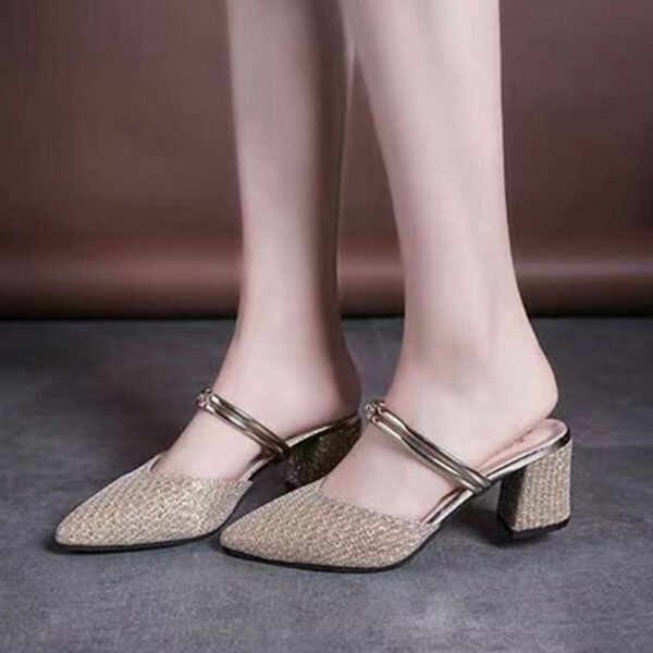 Pointed Toe Dual Purpose Block Heel - Brown