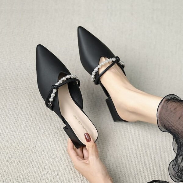 Pointed Toe Gentle Fairy Mule Shoe - Black
