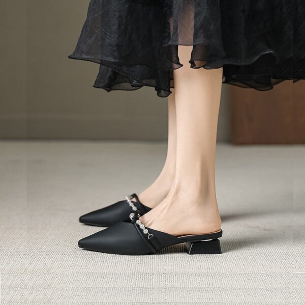 Pointed Toe Gentle Fairy Mule Shoe - Black