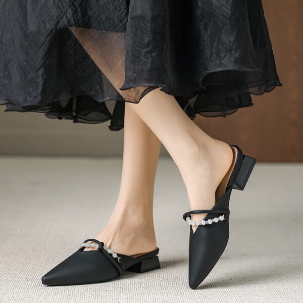 Pointed Toe Gentle Fairy Mule Shoe - Black