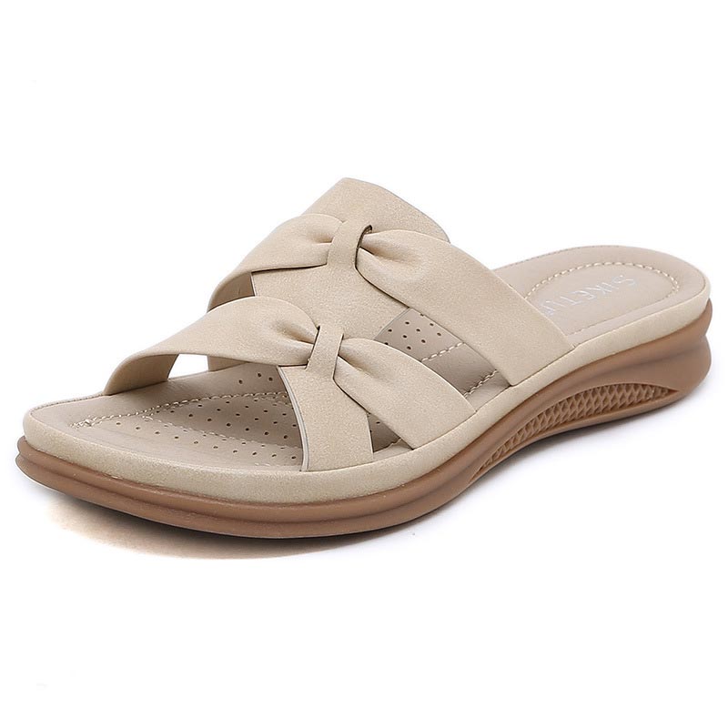 Retro Style Lightweight Comfortable Sandal - Beige