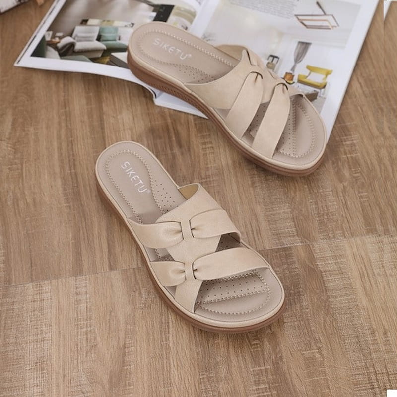 Retro Style Lightweight Comfortable Sandal - Beige