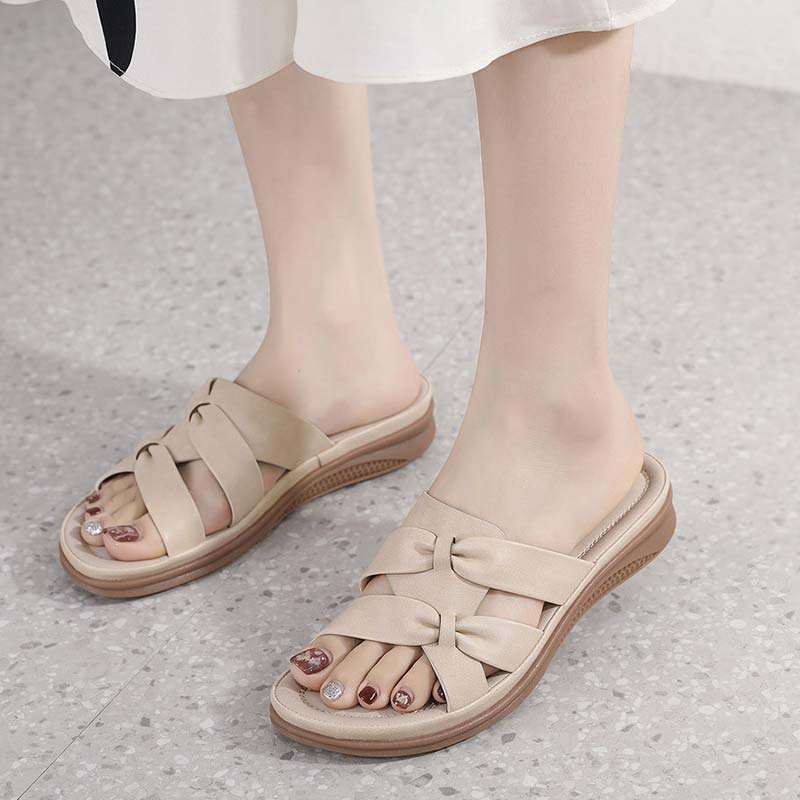 Retro Style Lightweight Comfortable Sandal - Beige