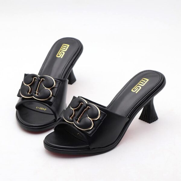 Round Toe Comfortable Versatile High Heel - Black