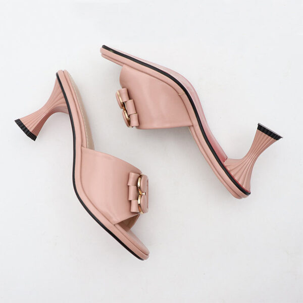 Round Toe Comfortable Versatile High Heel - Pink