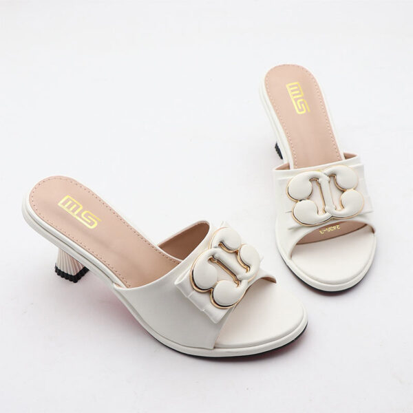 Round Toe Comfortable Versatile High Heel - White