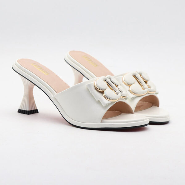 Round Toe Comfortable Versatile High Heel - White