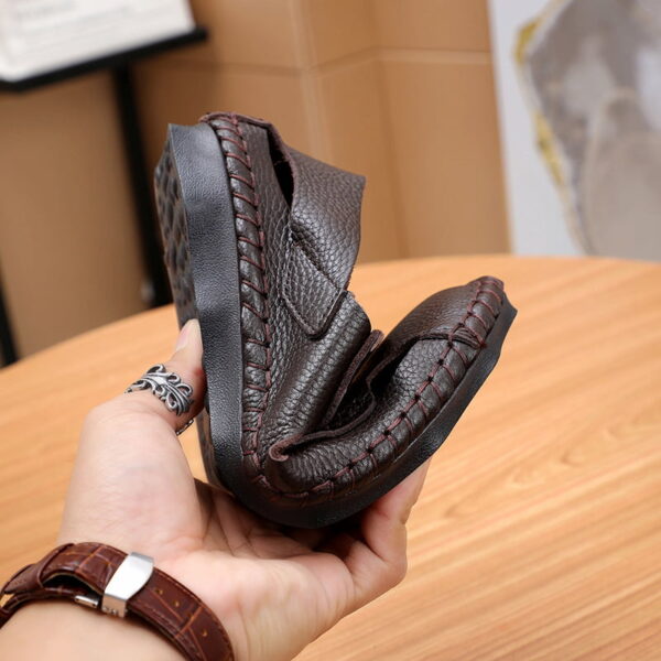 Soft Bottom Closed Leather Casual Sandal - Chocolate