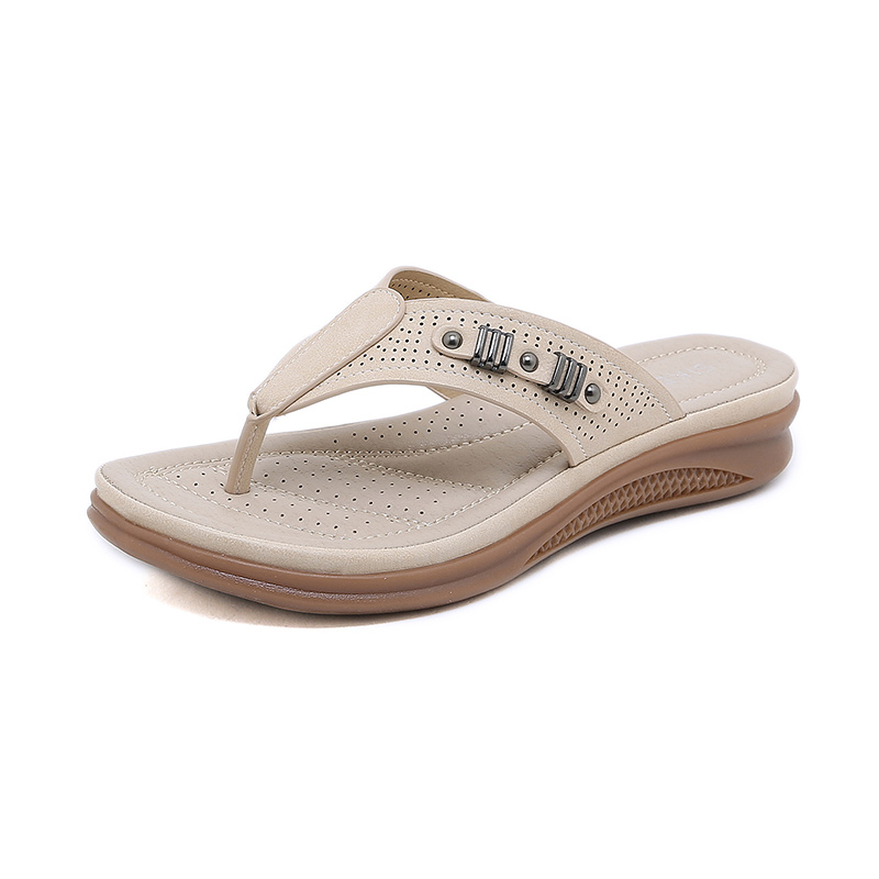 Soft Bottom Leisure Flip-flop Sandal - Beige
