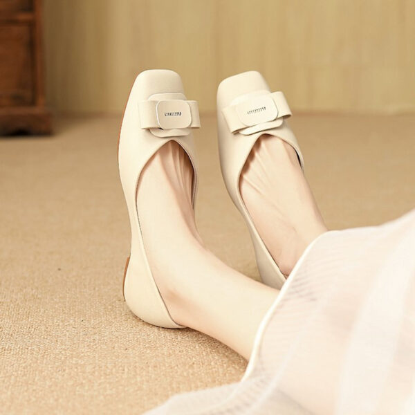 Spring Trend Cozy Flat Bottom Pump Shoe - Beige