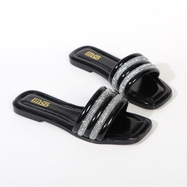 Summer Time Versatile Sparkle Flat Slider - Black