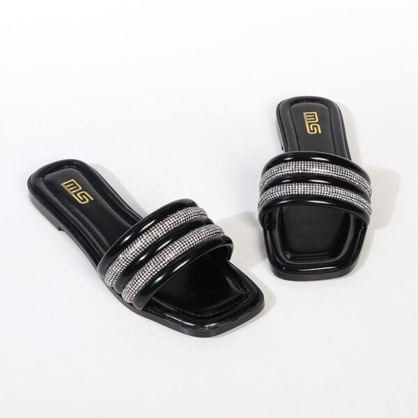 Summer Time Versatile Sparkle Flat Slider - Black