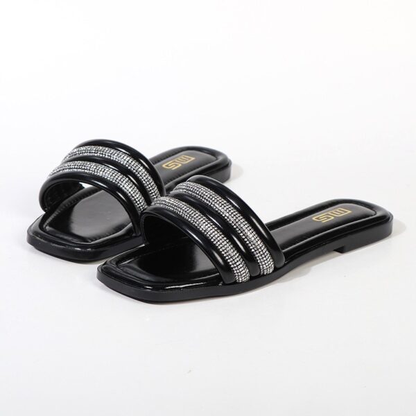 Summer Time Versatile Sparkle Flat Slider - Black