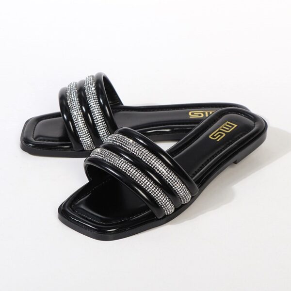 Summer Time Versatile Sparkle Flat Slider - Black