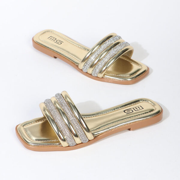 Summer Time Versatile Sparkle Flat Slider - Golden