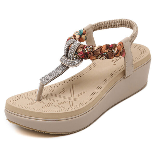 Summer Trend Ethnic Wedge Heel - Beige