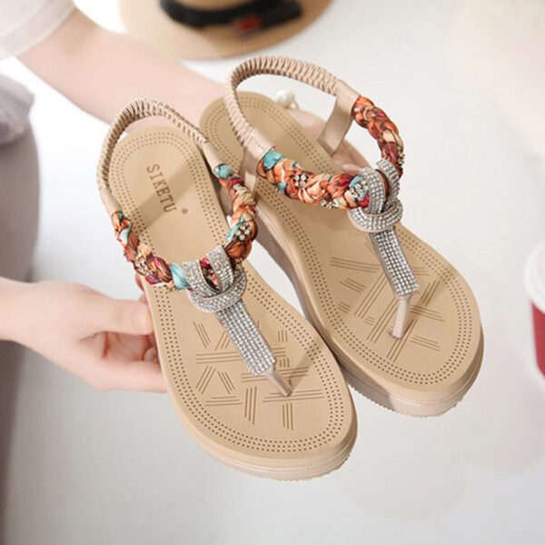 Summer Trend Ethnic Wedge Heel - Beige