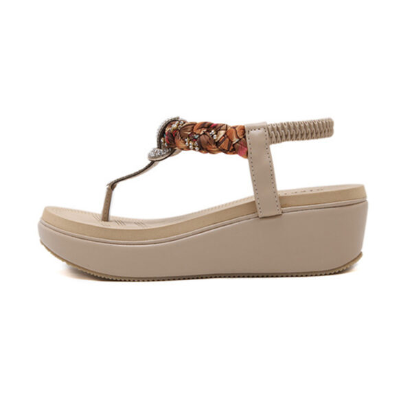 Summer Trend Ethnic Wedge Heel - Beige