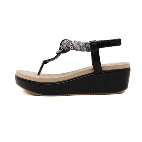 Summer Trend Ethnic Wedge Heel - Black